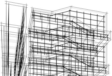 Soyut fütüristik arka plan, bir iş için modern grafik tasarımı, duvar kağıdı gökdelenleri tasarımı, vektör illüstrasyonu. soyut mimari duvar kağıdı