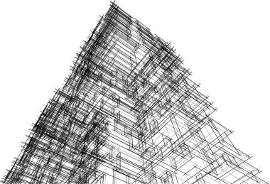 Soyut fütüristik arka plan, bir iş için modern grafik tasarımı, duvar kağıdı gökdelenleri tasarımı, vektör illüstrasyonu. soyut mimari duvar kağıdı