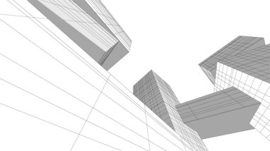 Soyut fütüristik arka plan, bir iş için modern grafik tasarımı, duvar kağıdı gökdelenleri tasarımı, vektör illüstrasyonu. soyut mimari duvar kağıdı