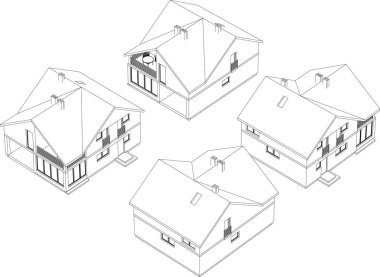 Arkaplanda mimari bina 3d illüstrasyon