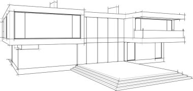 Ev yapımı mimari çizim vektörü illüstrasyonu