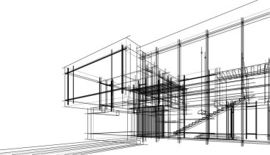 Ev yapımı mimari çizim vektörü illüstrasyonu