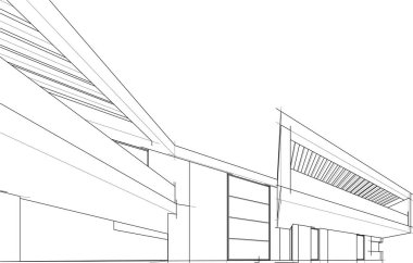 Ev yapımı mimari çizim vektörü illüstrasyonu