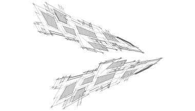 Soyut fütüristik arka plan, bir iş için modern grafik tasarımı, duvar kağıdı gökdelenler tasarımı, illüstrasyon. soyut mimari duvar kağıdı