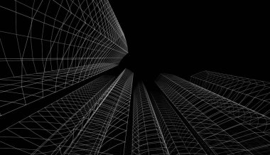 Soyut fütüristik arka plan, bir iş için modern grafik tasarımı, duvar kağıdı gökdelenler tasarımı, illüstrasyon. soyut mimari duvar kağıdı