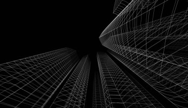 Soyut fütüristik arka plan, bir iş için modern grafik tasarımı, duvar kağıdı gökdelenler tasarımı, illüstrasyon. soyut mimari duvar kağıdı