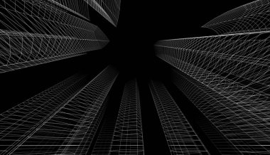 Soyut fütüristik arka plan, bir iş için modern grafik tasarımı, duvar kağıdı gökdelenler tasarımı, illüstrasyon. soyut mimari duvar kağıdı