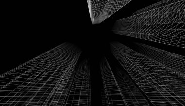 Soyut fütüristik arka plan, bir iş için modern grafik tasarımı, duvar kağıdı gökdelenler tasarımı, illüstrasyon. soyut mimari duvar kağıdı