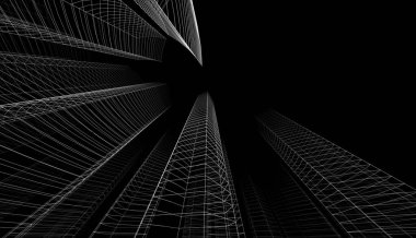 Soyut fütüristik arka plan, bir iş için modern grafik tasarımı, duvar kağıdı gökdelenler tasarımı, illüstrasyon. soyut mimari duvar kağıdı