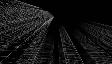 Soyut fütüristik arka plan, bir iş için modern grafik tasarımı, duvar kağıdı gökdelenler tasarımı, illüstrasyon. soyut mimari duvar kağıdı