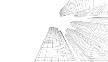 Soyut fütüristik arka plan, bir iş için modern grafik tasarımı, duvar kağıdı gökdelenler tasarımı, illüstrasyon. soyut mimari duvar kağıdı