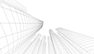 Soyut fütüristik arka plan, bir iş için modern grafik tasarımı, duvar kağıdı gökdelenler tasarımı, illüstrasyon. soyut mimari duvar kağıdı