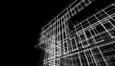 Soyut fütüristik arka plan, bir iş için modern grafik tasarımı, duvar kağıdı gökdelenler tasarımı, illüstrasyon. soyut mimari duvar kağıdı