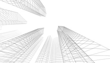 Soyut fütüristik arka plan, bir iş için modern grafik tasarımı, duvar kağıdı gökdelenler tasarımı, illüstrasyon. soyut mimari duvar kağıdı