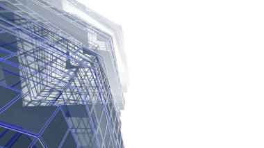 Soyut fütüristik arka plan, bir iş için modern grafik tasarımı, duvar kağıdı gökdelenler tasarımı, illüstrasyon. soyut mimari duvar kağıdı