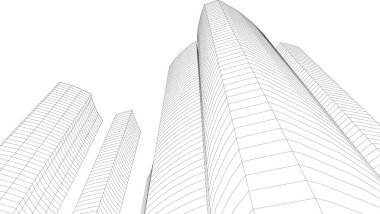 Soyut fütüristik arka plan, bir iş için modern grafik tasarımı, duvar kağıdı gökdelenleri tasarımı, vektör illüstrasyonu. soyut mimari duvar kağıdı