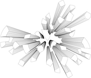 Soyut fütüristik arka plan, bir iş için modern grafik tasarımı, duvar kağıdı gökdelenleri tasarımı, vektör illüstrasyonu. soyut mimari duvar kağıdı