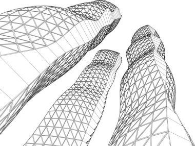 Soyut fütüristik arka plan, bir iş için modern grafik tasarımı, duvar kağıdı gökdelenleri tasarımı, vektör illüstrasyonu. soyut mimari duvar kağıdı