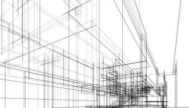Ev yapımı mimari çizim vektörü illüstrasyonu