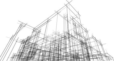 Ev yapımı mimari çizim vektörü illüstrasyonu