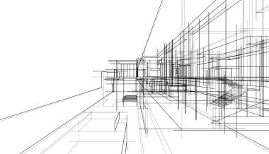 Ev yapımı mimari çizim vektörü illüstrasyonu