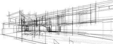 Ev yapımı mimari çizim vektörü illüstrasyonu