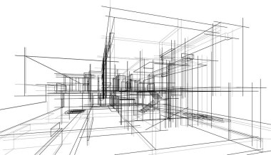 Ev yapımı mimari çizim vektörü illüstrasyonu
