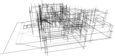 Ev yapımı mimari çizim vektörü illüstrasyonu