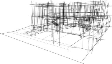 Ev yapımı mimari çizim vektörü illüstrasyonu