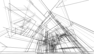 Ev yapımı mimari çizim vektörü illüstrasyonu