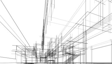 Ev yapımı mimari çizim vektörü illüstrasyonu