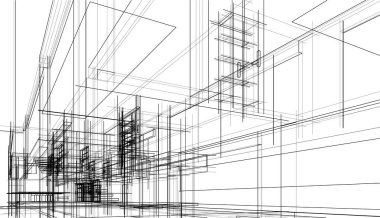 Ev yapımı mimari çizim vektörü illüstrasyonu