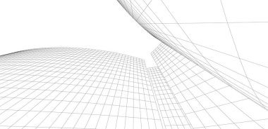  Gelecek perspektifi, soyut mimari duvar kağıdı tasarımı, dijital geometrik konsept arkaplan