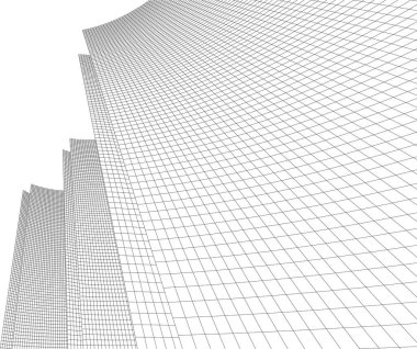  Gelecek perspektifi, soyut mimari duvar kağıdı tasarımı, dijital geometrik konsept arkaplan