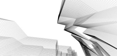  Gelecek perspektifi, soyut mimari duvar kağıdı tasarımı, dijital geometrik konsept arkaplan