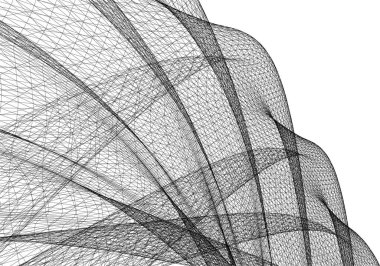  Gelecek perspektifi, soyut mimari duvar kağıdı tasarımı, dijital geometrik konsept arkaplan