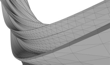  Gelecek perspektifi, soyut mimari duvar kağıdı tasarımı, dijital geometrik konsept arkaplan
