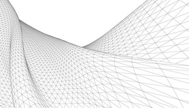  Gelecek perspektifi, soyut mimari duvar kağıdı tasarımı, dijital geometrik konsept arkaplan