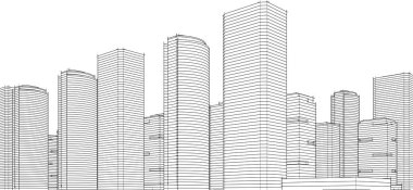 Soyut fütüristik arka plan, bir iş için modern grafik tasarımı, duvar kağıdı gökdelenleri tasarımı, vektör illüstrasyonu. soyut mimari duvar kağıdı
