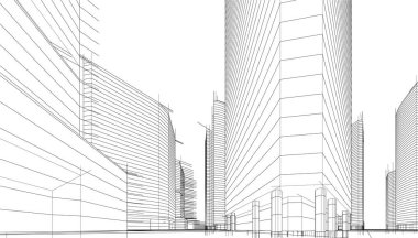 Soyut fütüristik arka plan, bir iş için modern grafik tasarımı, duvar kağıdı gökdelenleri tasarımı, vektör illüstrasyonu. soyut mimari duvar kağıdı