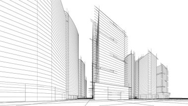 Soyut fütüristik arka plan, bir iş için modern grafik tasarımı, duvar kağıdı gökdelenleri tasarımı, vektör illüstrasyonu. soyut mimari duvar kağıdı