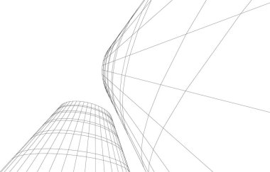  Gelecek perspektifi, soyut mimari duvar kağıdı tasarımı, dijital geometrik konsept arkaplan