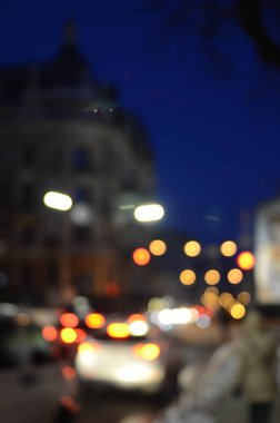 Şehir gece ışıklarının bulanık arkaplanı