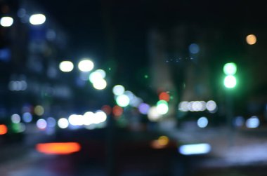 Şehir gece ışıklarının bulanık arkaplanı