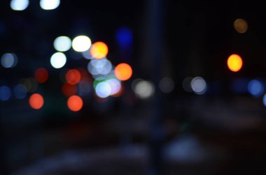 Şehir gece ışıklarının bulanık arkaplanı