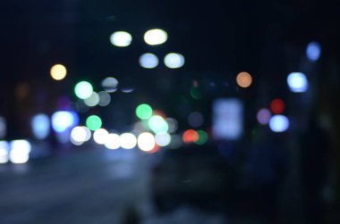 Şehir gece ışıklarının bulanık arkaplanı