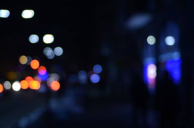 Şehir gece ışıklarının bulanık arkaplanı