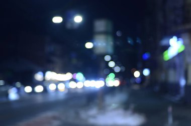 Şehir gece ışıklarının bulanık arkaplanı