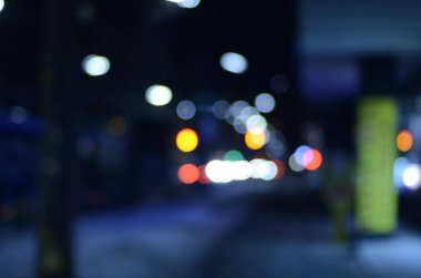 Şehir gece ışıklarının bulanık arkaplanı