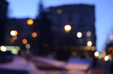 Şehir gece ışıklarının bulanık arkaplanı